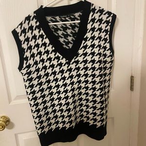 Boohoo Houndstooth Sweater Vest